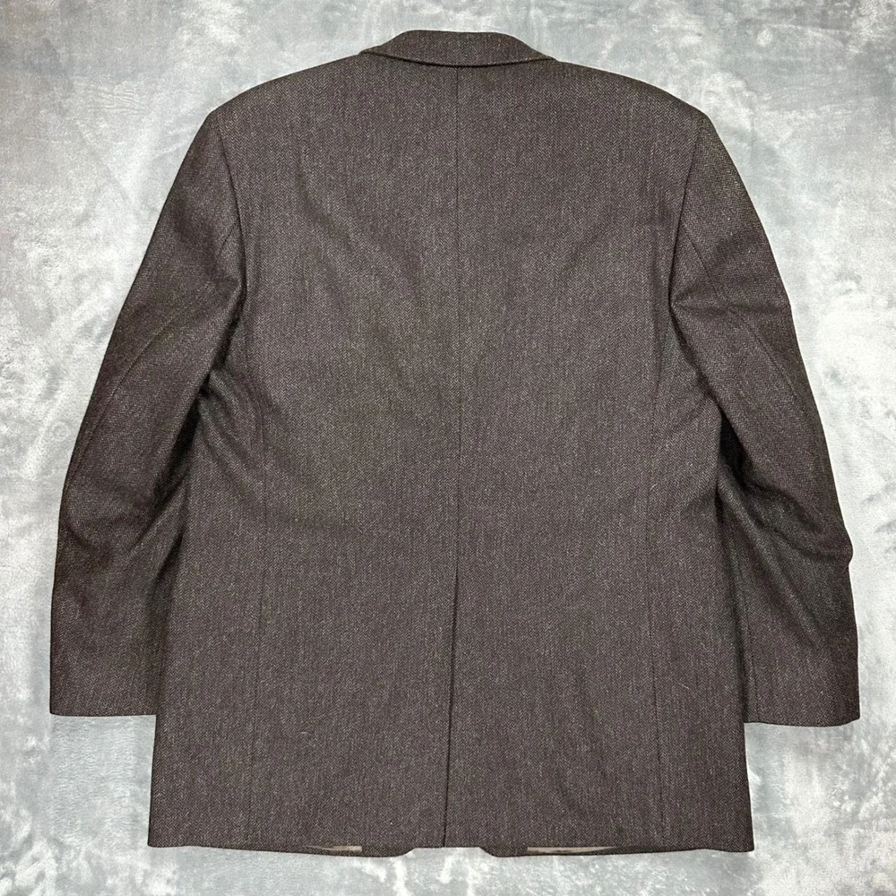 Brooks Brothers 346 Mens 43L Brown Herringbone Wool 3 Button Blazer Sport Coat